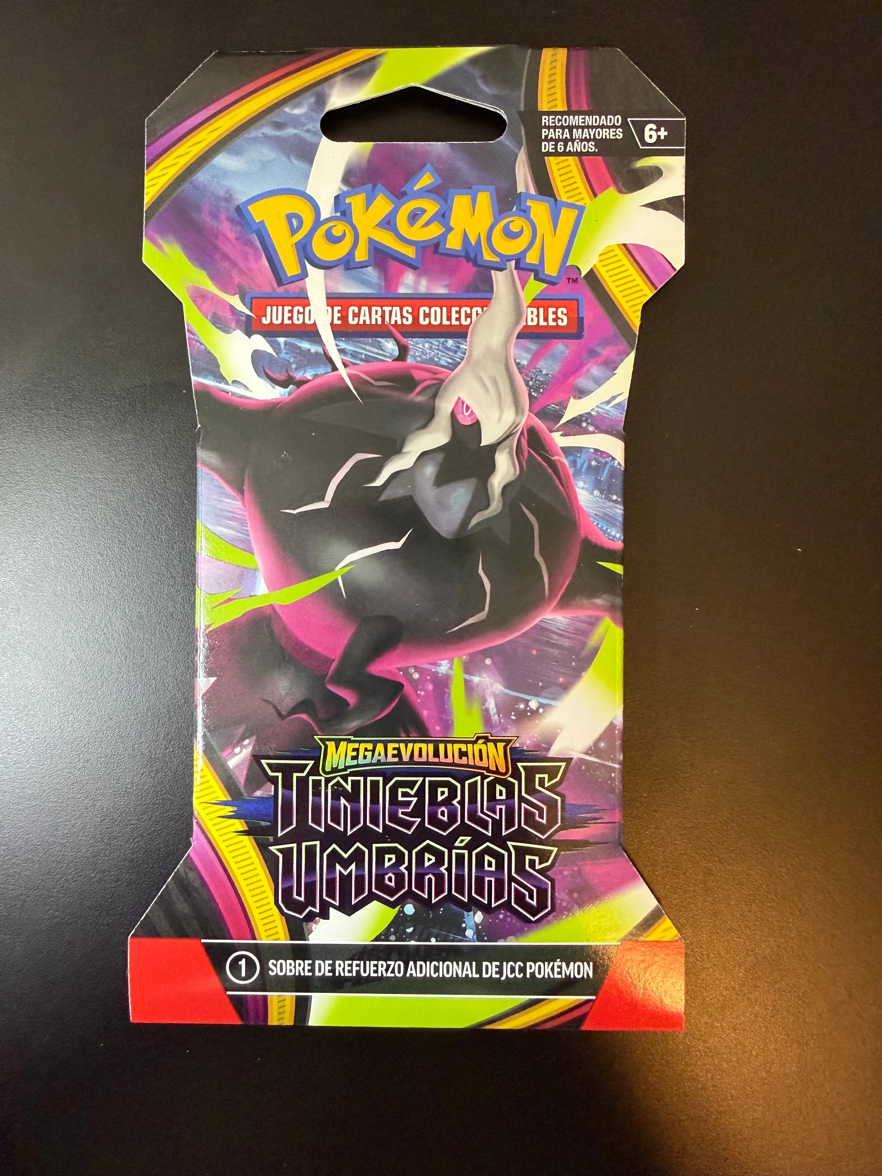 Pokémon TCG MEGA Evolution: Pitch Black (Tinieblas Umbrías) Spanish Sleeved Booster Pack